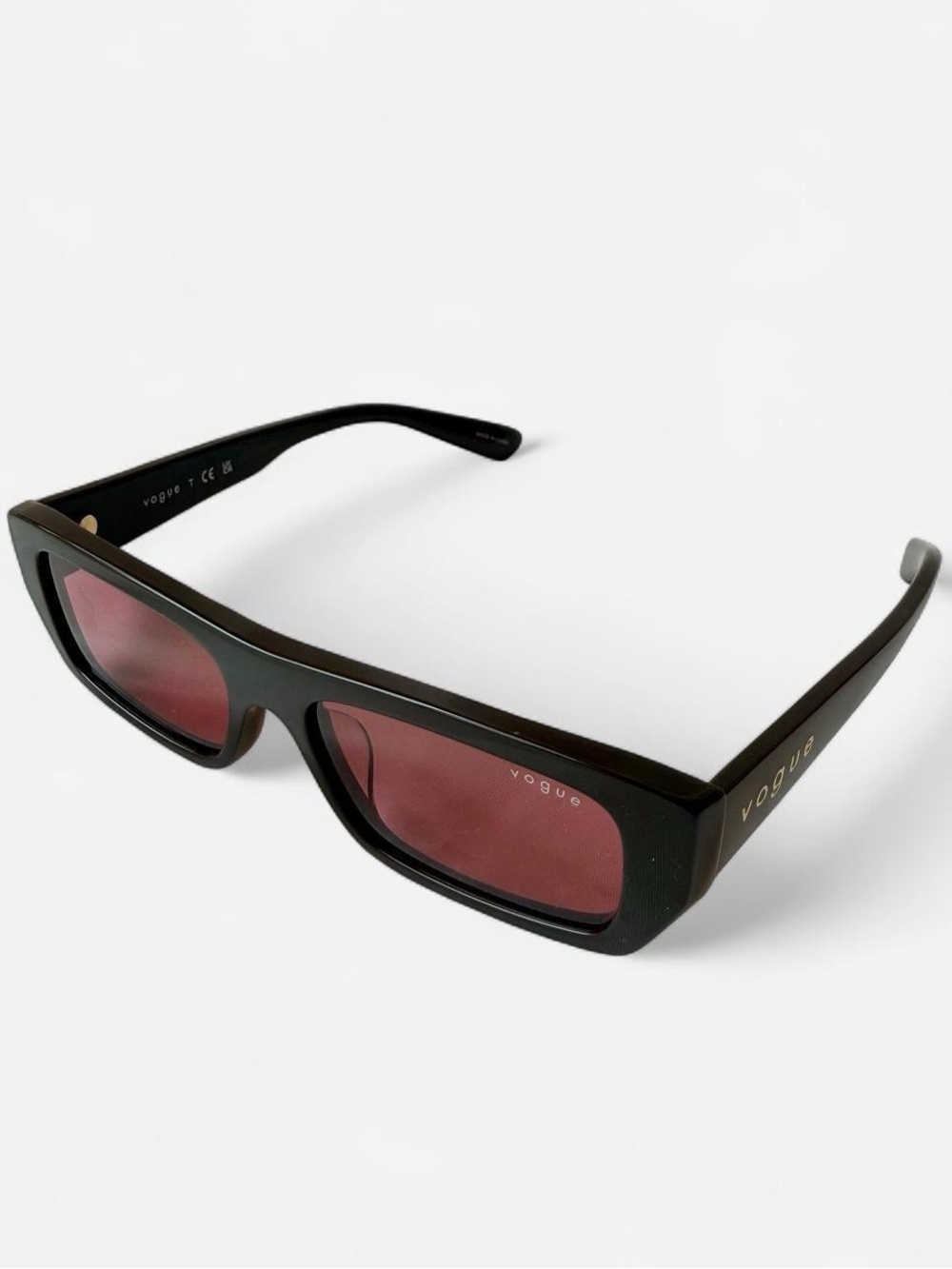 Vogue Rectangular Sunglasses – brown Frame & red Tinted Lenses